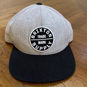Brixton Heather Gray and Black Snapback Hat